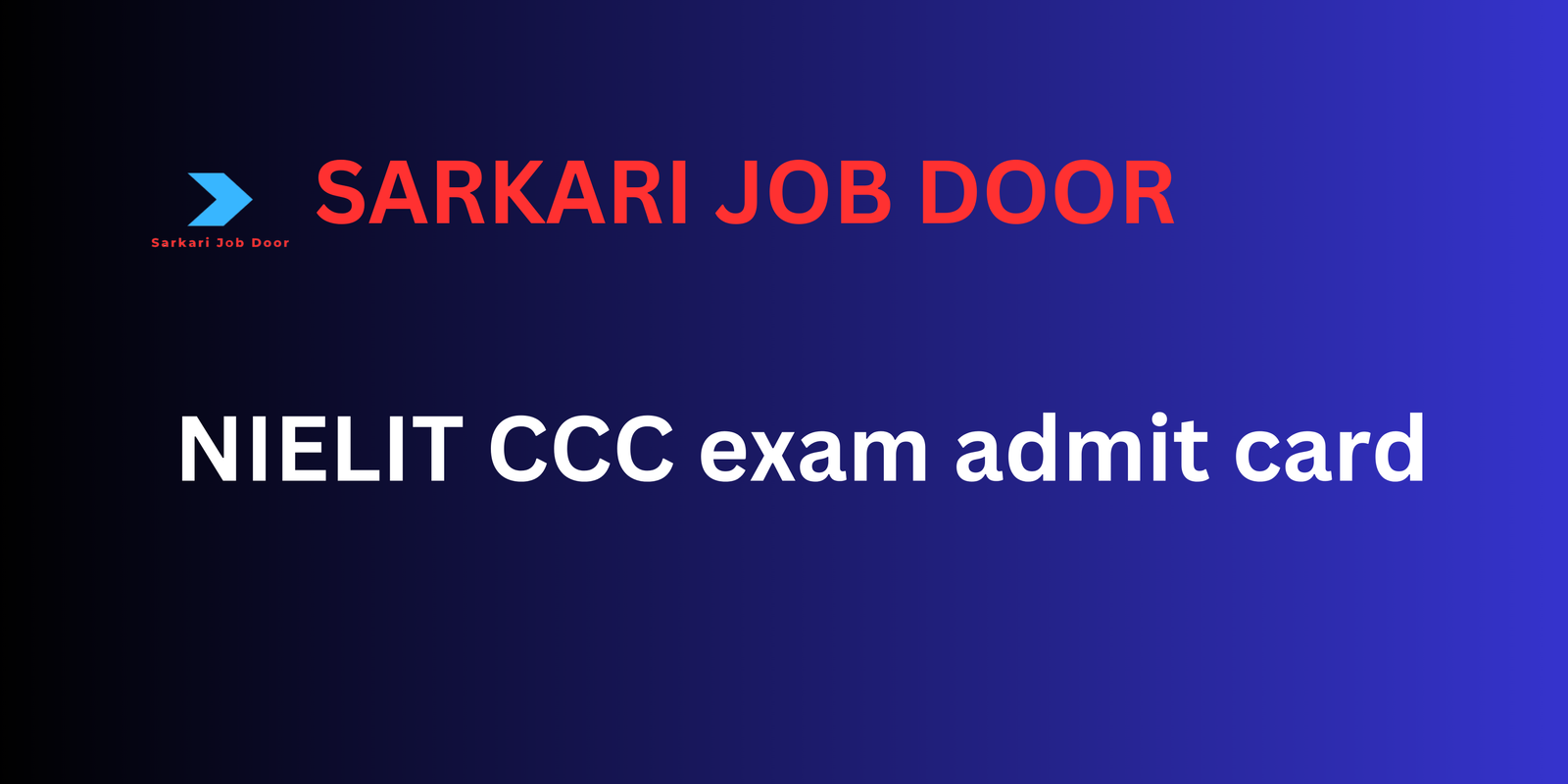 NIELIT CCC exam 2024 admit card