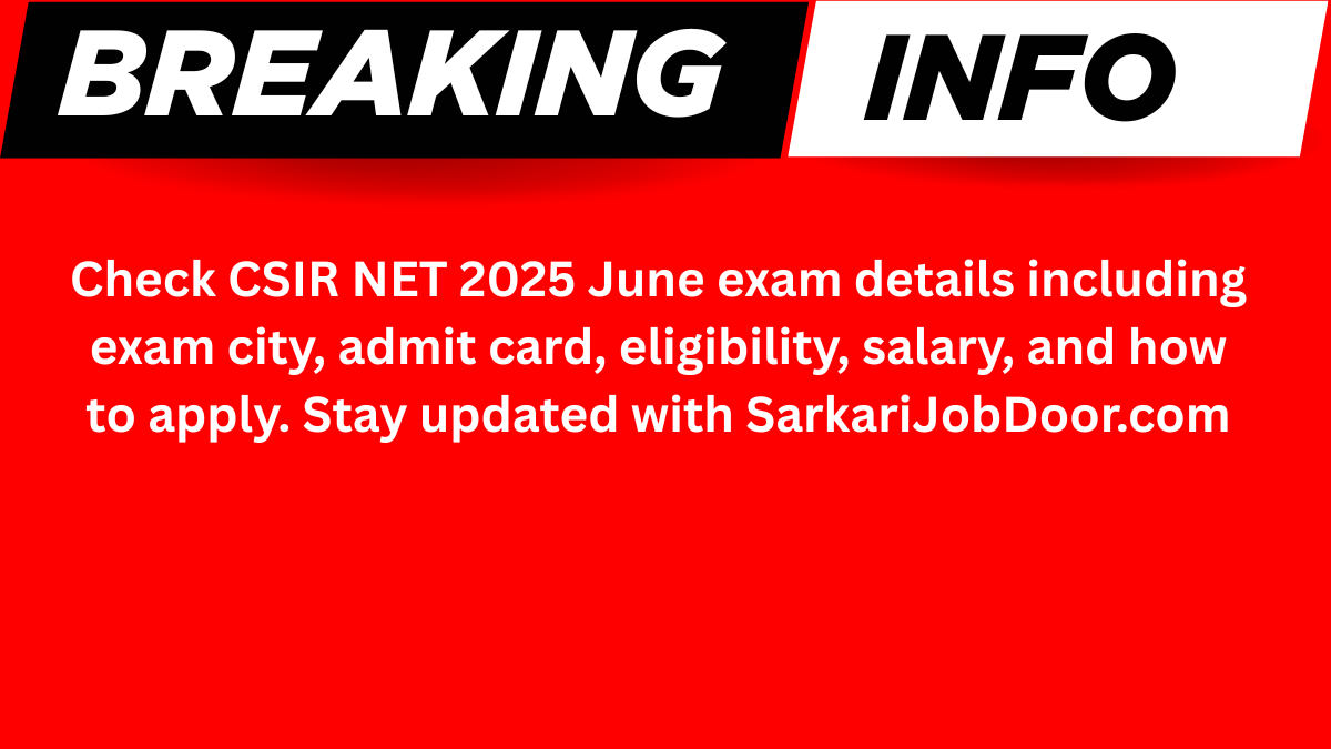 CSIR UGC NET 2025