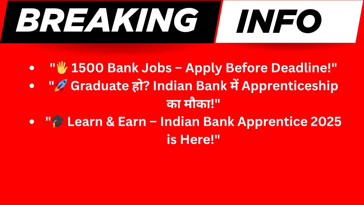 Indian Bank Apprentice 2025