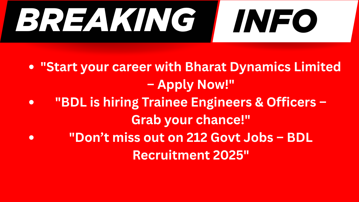 BDL Recruitment 2025