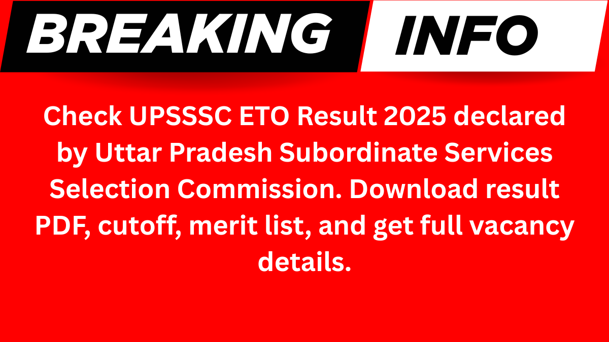 UPSSSC ETO Result 2025
