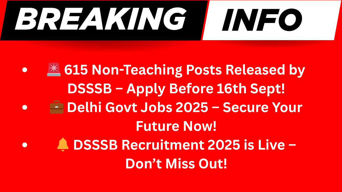 DSSSB Recruitment 2025