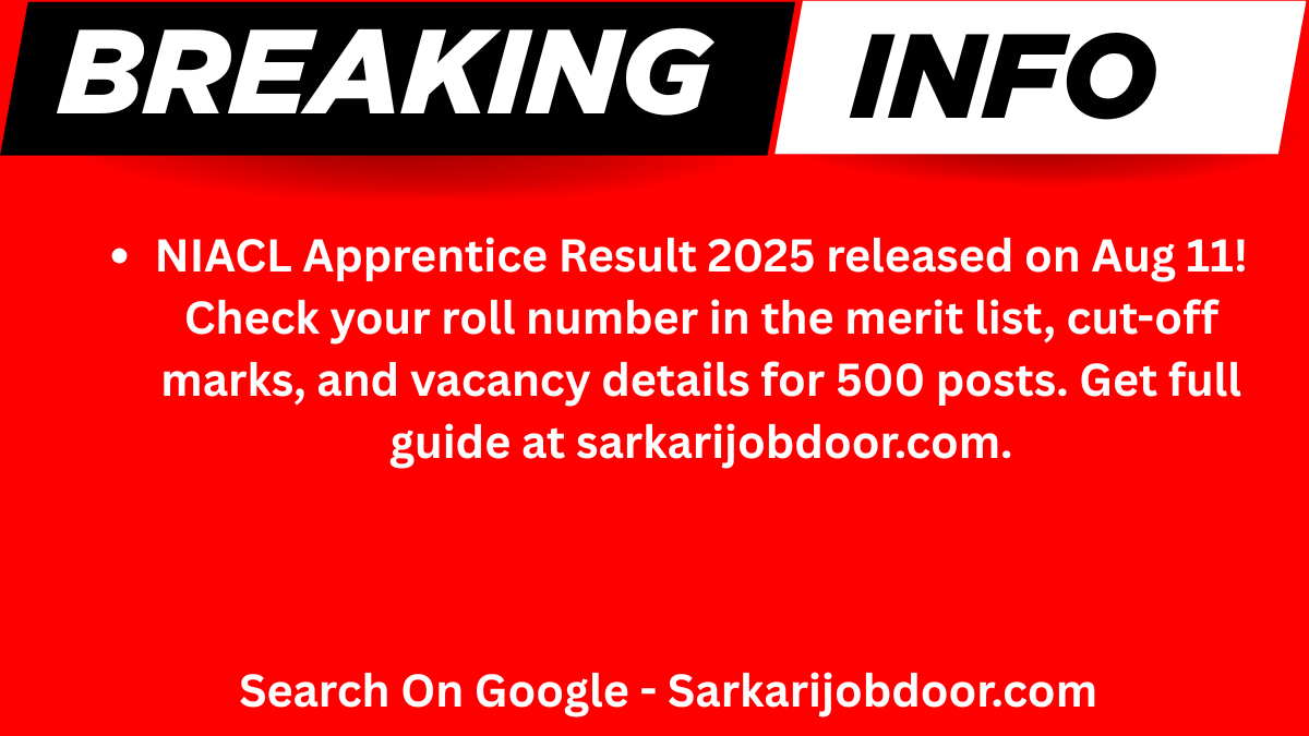 NIACL Apprentice Result 2025