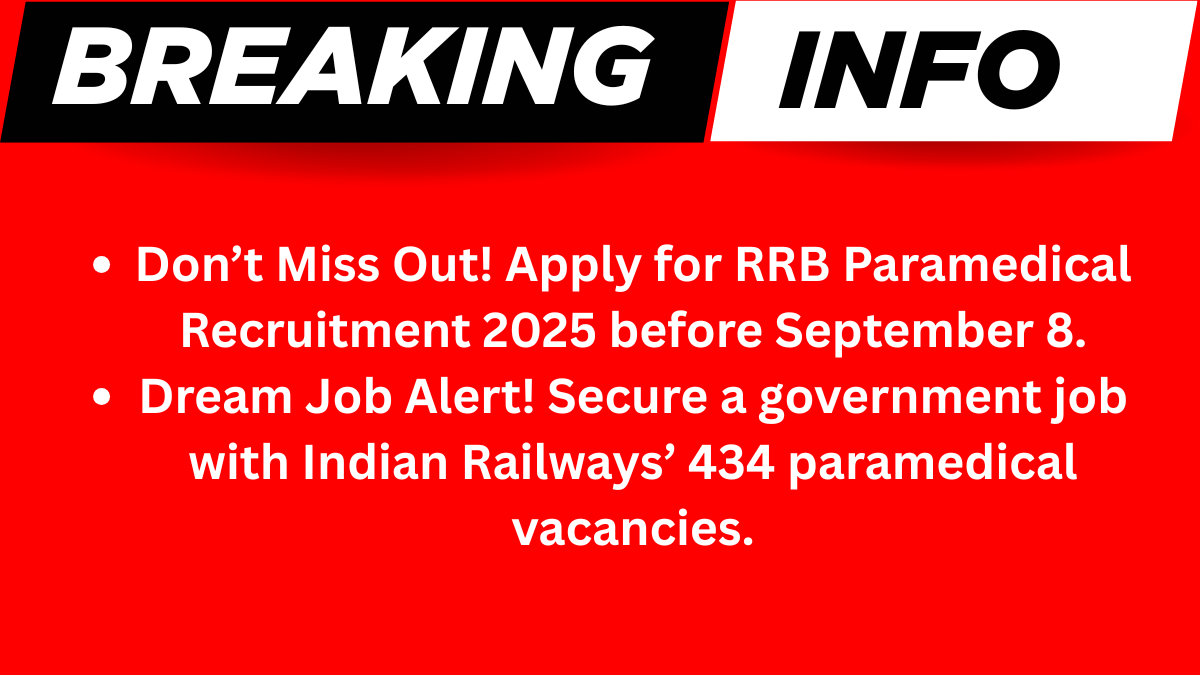 RRB Paramedical Staff Recruitment 2025