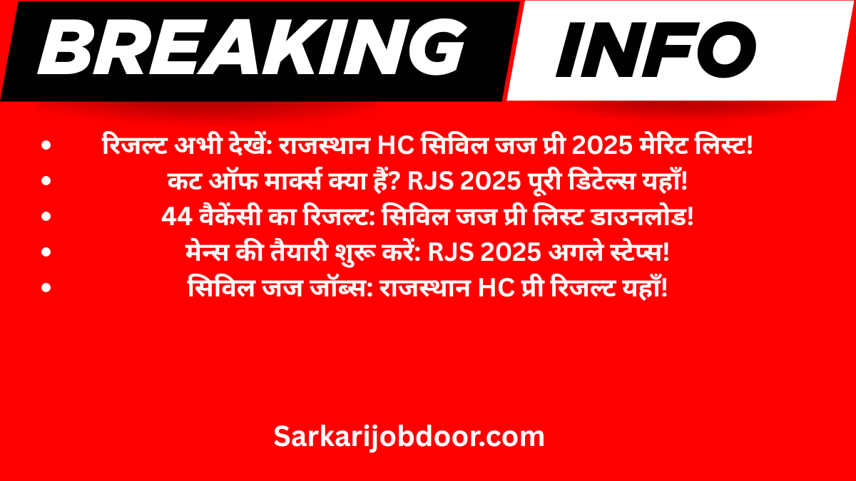 Rajasthan HC Civil Judge Pre Result 2025