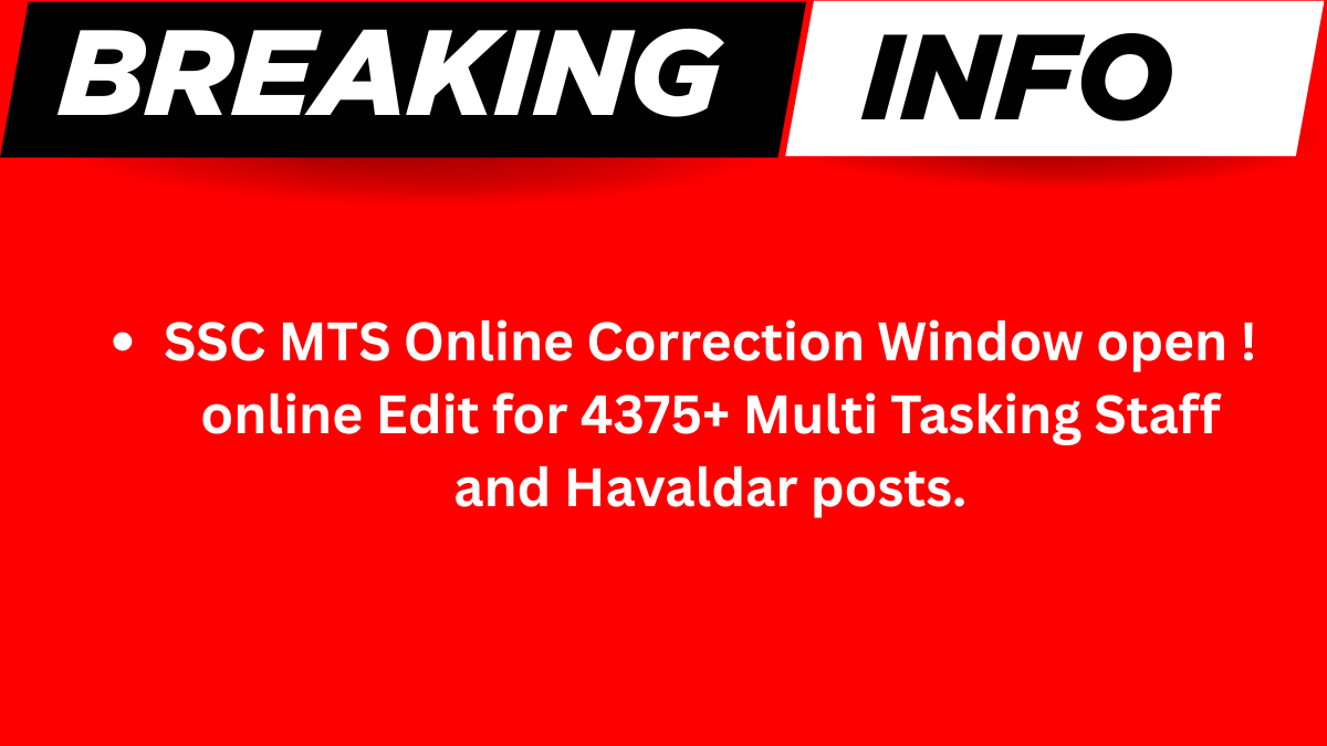 SSC MTS Online Correction