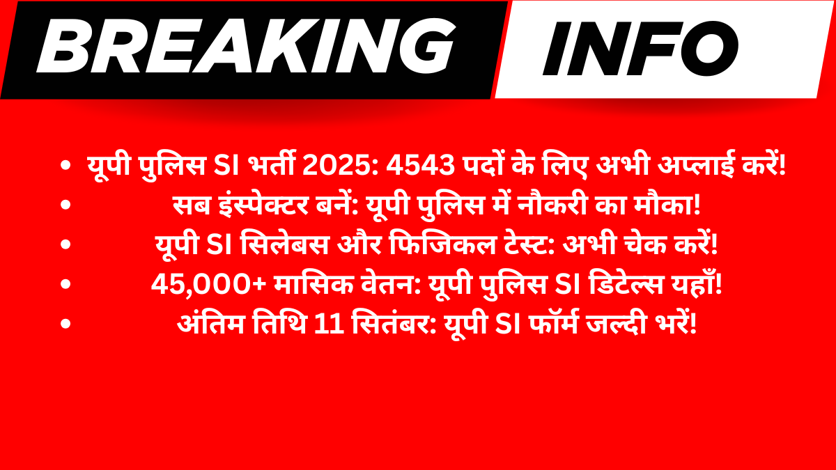 UP Police SI Recruitment 2025