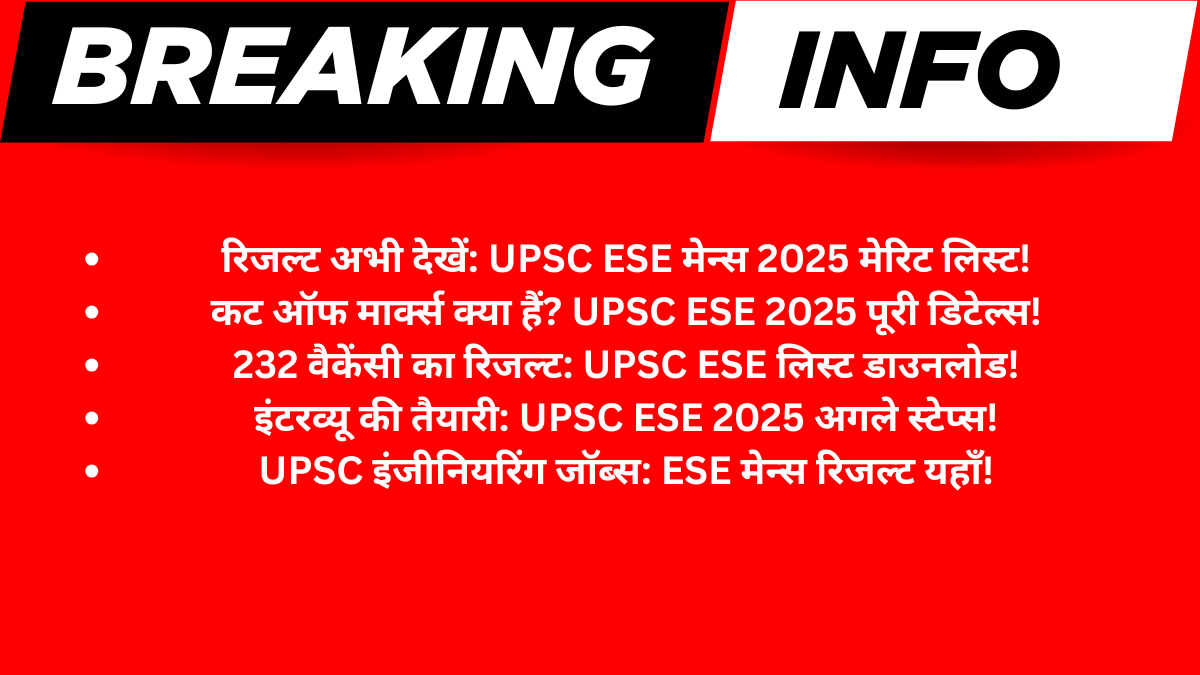UPSC ESE Mains Result 2025