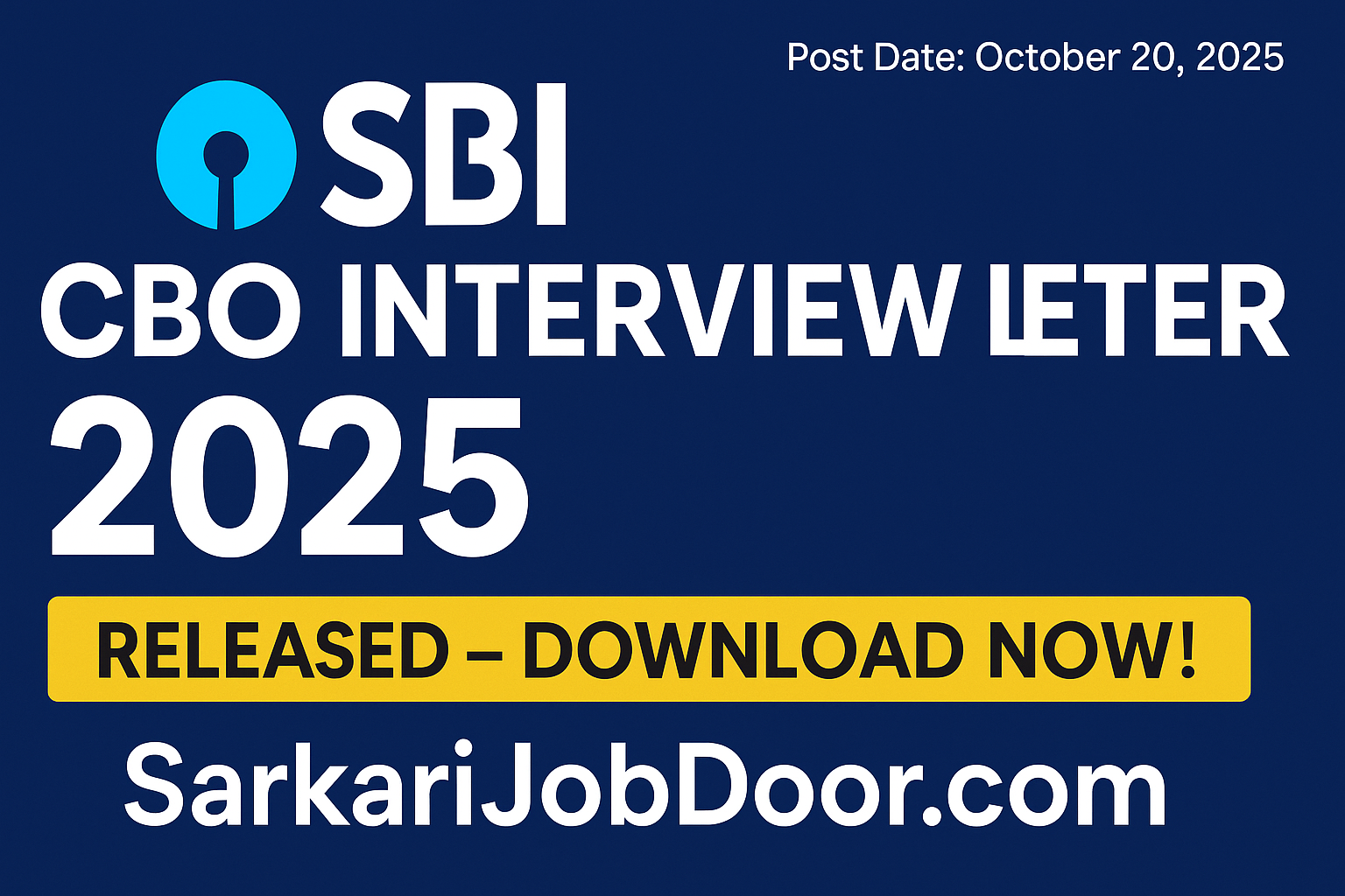 SBI CBO Interview Letter 2025