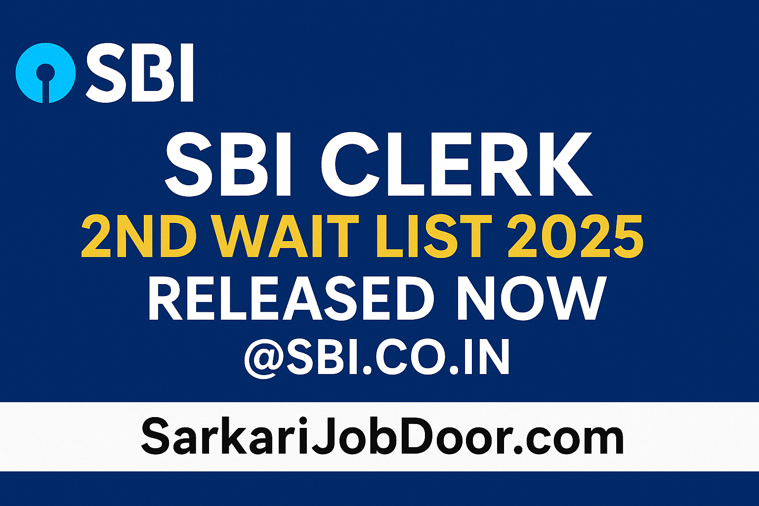 SBI Clerk 2nd Wait List 2025
