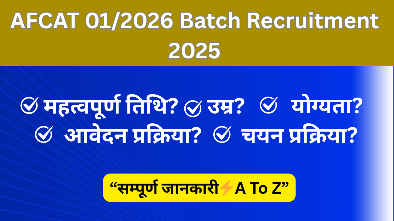 AFCAT 01/2026 Batch Recruitment 2025