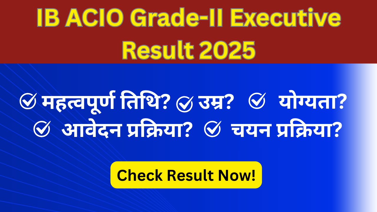 IB ACIO Grade-II Executive Result 2025