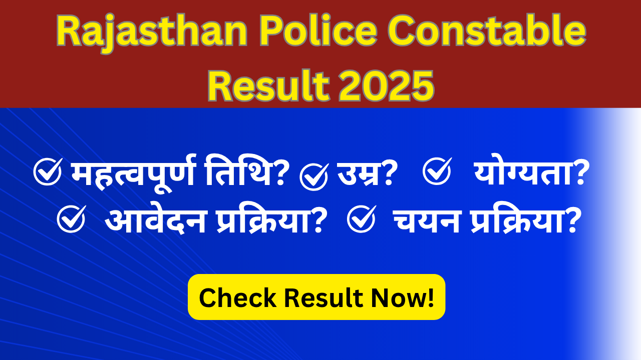 Rajasthan Police Constable Result 2025
