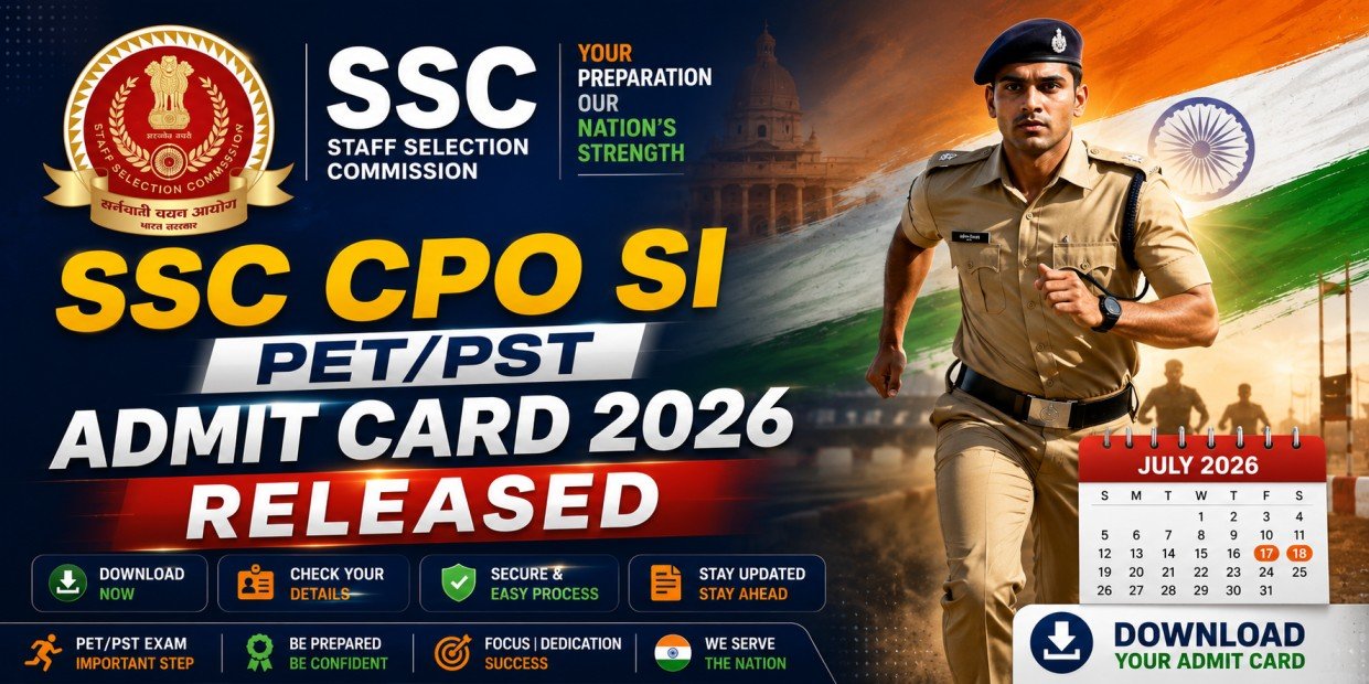 SSC CPO SI PETPST Admit Card 2026