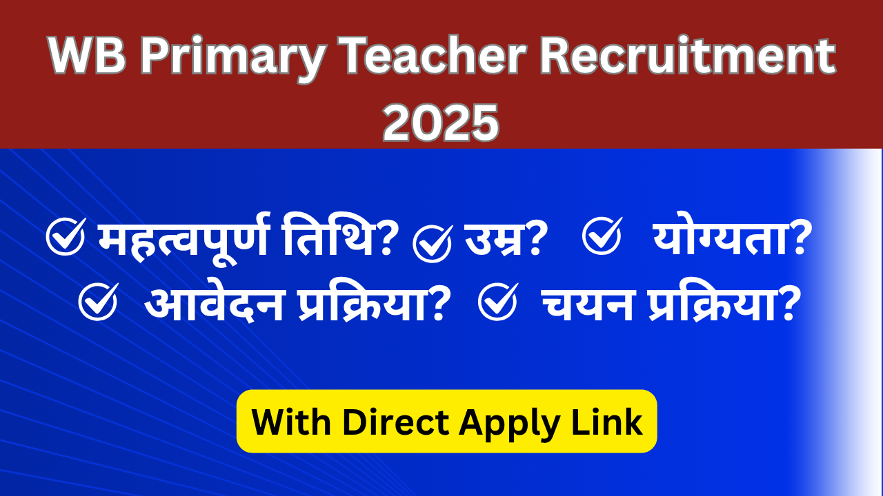 WB Primary Teacher Recruitment 2025
