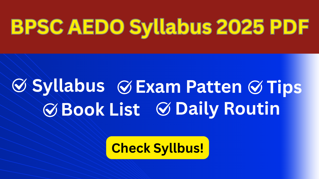 BPSC AEDO Syllabus 2025 PDF