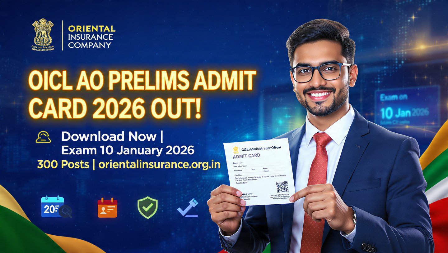 OICL Administrative Officer Pre Admit Card 2026