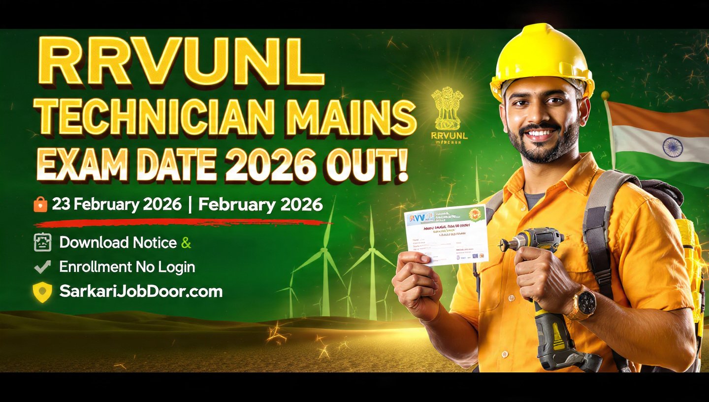 RRVUNL Technician Mains Exam Date 2026