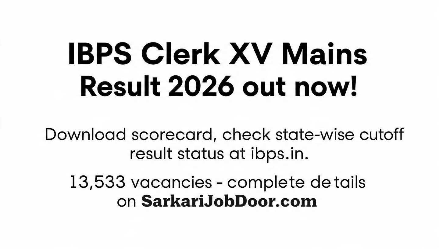 IBPS Clerk CSA XV Mains Result 2026