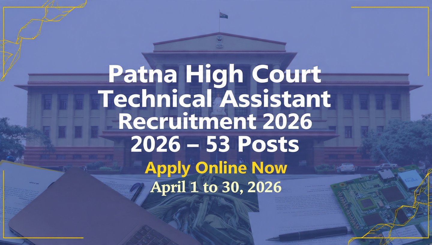 Patna High Court Technical Assistant Recruitment 2026 Apply- Start