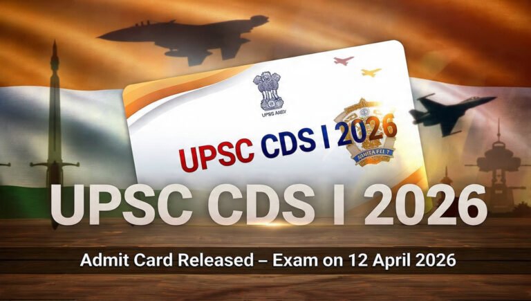 UPSC CDS I 2026 Admit Card Released – Download Hall Ticket for April 12 ...