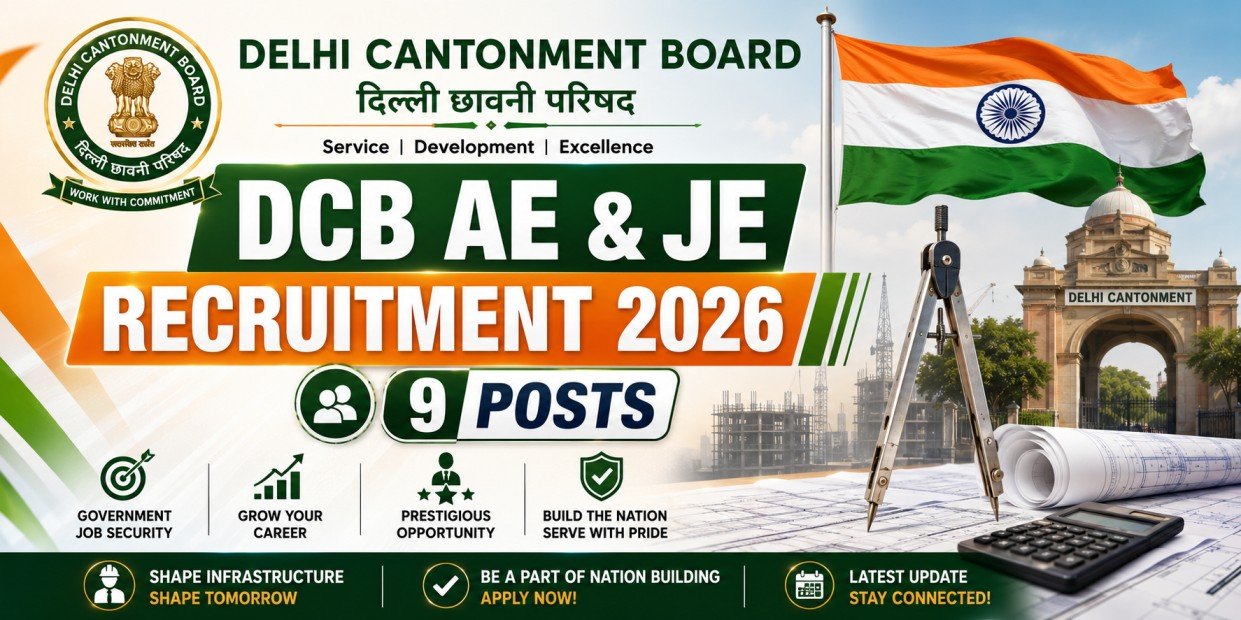 Delhi Cantonment Board DCB AE and JE Recruitment 2026