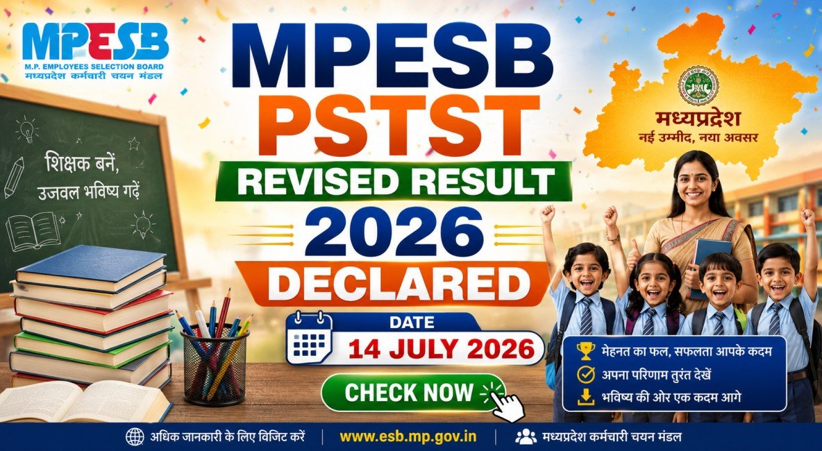 MPESB Primary School Teacher PSTST Revised Result 2026