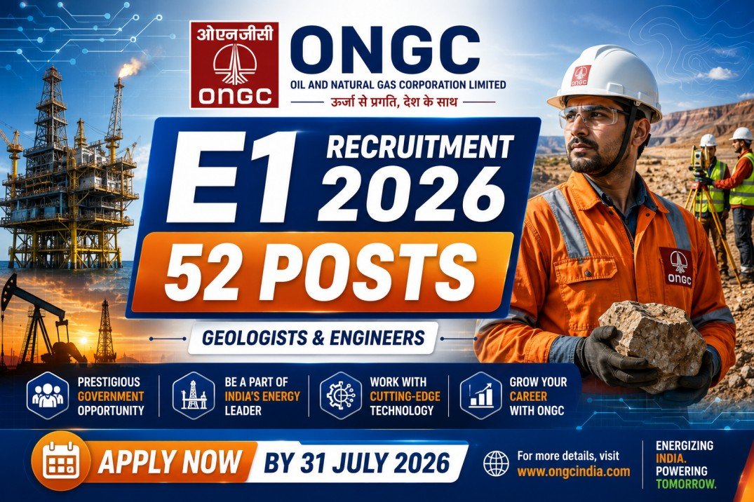 ONGC Geologists and Engineers E1 Recruitment 2026