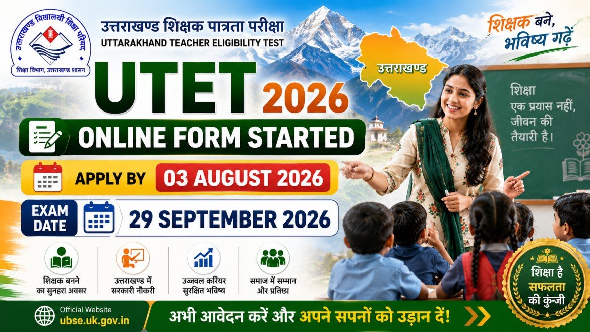 Uttarakhand TET UTET Online Form 2026